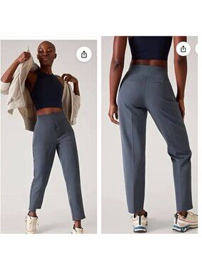 Athleta Endless High Rise Pull on Pant Womens Size 14 Granite Blue Active NWOT